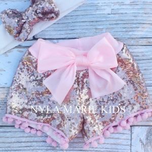 Rose Gold Sequin Shorts